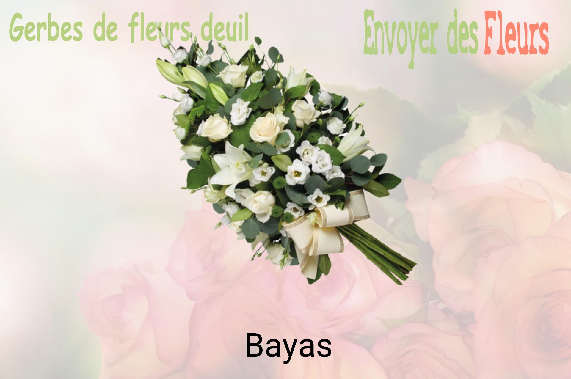 Gerbe de fleurs de deuil livrée à Bayas